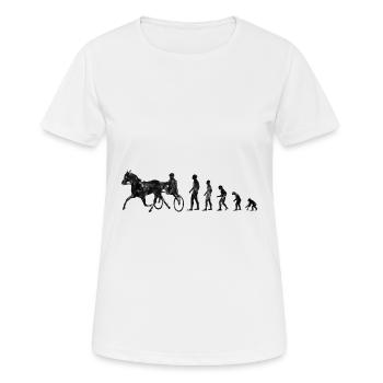 Courses de trotters au trot dans le style Evolution - T-shirt respirant Femme - blanc - Devant - AI Model Female 172 dark (172cm)