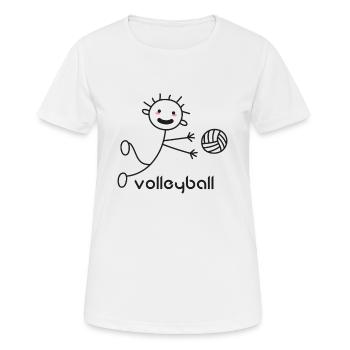 Volleyball - stick figure - Women's Breathable T-Shirt - white - Front - AI Model Female 172 dark (172cm)