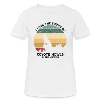 Conception de coyote pour les réacteurs de coyote - T-shirt respirant Femme - blanc - Devant - AI Model Female 172 dark (172cm)