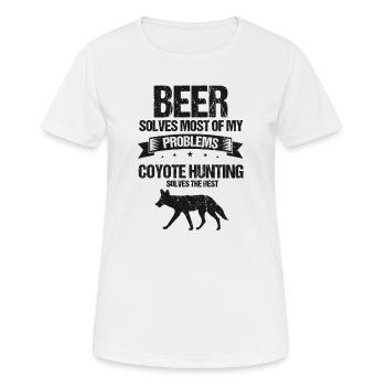 Conception de coyote pour les réacteurs de coyote - T-shirt respirant Femme - blanc - Devant - AI Model Female 172 dark (172cm)