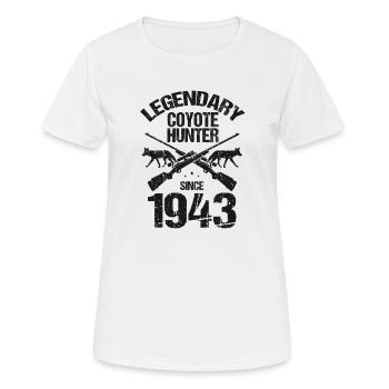 Conception de coyote pour les réacteurs de coyote - T-shirt respirant Femme - blanc - Devant - AI Model Female 172 dark (172cm)