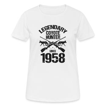 Conception de coyote pour les réacteurs de coyote - T-shirt respirant Femme - blanc - Devant - AI Model Female 172 dark (172cm)