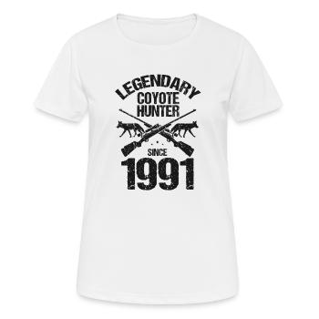 Conception de coyote pour les réacteurs de coyote - T-shirt respirant Femme - blanc - Devant - AI Model Female 172 dark (172cm)
