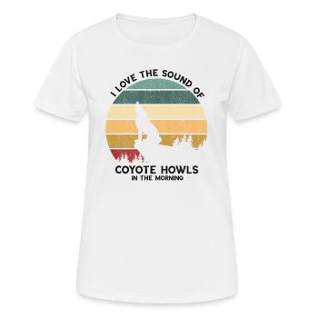 Conception de coyote pour les réacteurs de coyote - T-shirt respirant Femme - blanc - Devant - AI Model Female 172 dark (172cm)