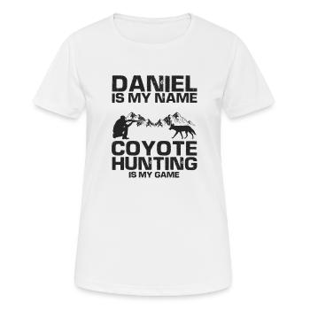 Conception de coyote pour les réacteurs de coyote - T-shirt respirant Femme - blanc - Devant - AI Model Female 172 dark (172cm)
