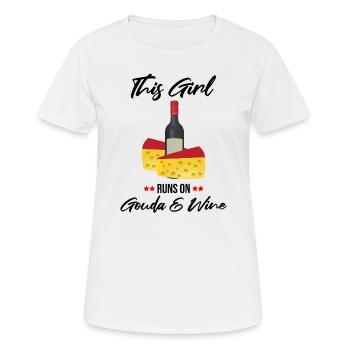 Käserei Zitat für Gouda-Käse und Gouda-Liebhaber - Frauen T-Shirt atmungsaktiv - Weiß - Vorne - AI Model Female 172 dark (172cm)