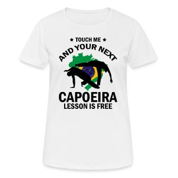 Capoeira pour arts martiaux mixtes et kickboxing - T-shirt respirant Femme - blanc - Devant - AI Model Female 172 dark (172cm)