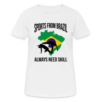 Capoeira pour arts martiaux mixtes et kickboxing - T-shirt respirant Femme - blanc - Devant - AI Model Female 172 dark (172cm)