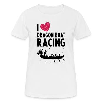 Drachenboot und Drachenboot Crew - Frauen T-Shirt atmungsaktiv - Weiß - Vorne - AI Model Female 172 dark (172cm)