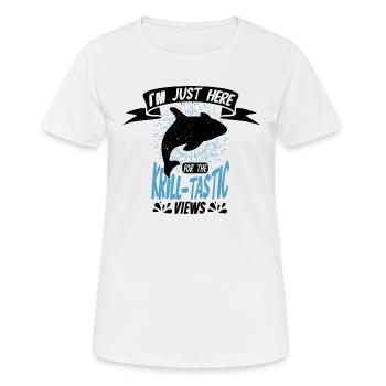 Meeressäuger für Orca-Beobachtung und Buckelwal - Frauen T-Shirt atmungsaktiv - Weiß - Vorne - AI Model Female 172 dark (172cm)