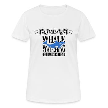 Mammifères marins pour l’observation des orques et des baleines à bosse - T-shirt respirant Femme - blanc - Devant - AI Model Female 172 dark (172cm)