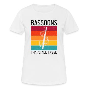 Bassoonist design for woodwind orchestra - Women's Breathable T-Shirt - white - Front - AI Model Female 172 dark (172cm)