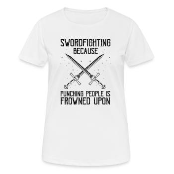 Citation de jeu de rôle pour Larper et Larp - T-shirt respirant Femme - blanc - Devant - AI Model Female 172 dark (172cm)