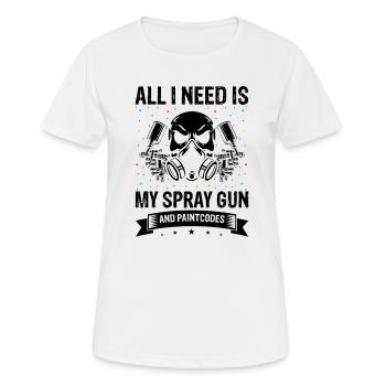 Autolackierer Angebot für Karosserietechniker - Frauen T-Shirt atmungsaktiv - Weiß - Vorne - AI Model Female 172 dark (172cm)