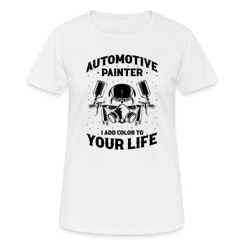 Autolackierer Angebot für Autolackierer - Frauen T-Shirt atmungsaktiv - Weiß - Vorne - AI Model Female 172 dark (172cm)
