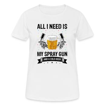 Offre Car Painter pour les carrossiers - T-shirt respirant Femme - blanc - Devant - AI Model Female 172 dark (172cm)