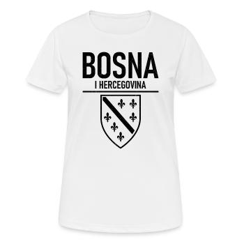 Bosna I Hercegovina Home Coat of Arms - Women's Breathable T-Shirt - white - Front - AI Model Female 172 dark (172cm)