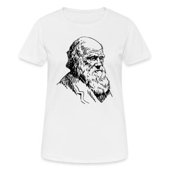 Porträt Darwin Biologie Evolutionstheorie - Frauen T-Shirt atmungsaktiv - Weiß - Vorne - AI Model Female 172 dark (172cm)