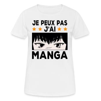Ich kann keinen Manga haben - Frauen T-Shirt atmungsaktiv - Weiß - Vorne - AI Model Female 172 dark (172cm)