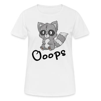 Waschbär lustig verpeilt tollpatschig Bär Tier süß - Frauen T-Shirt atmungsaktiv - Weiß - Vorne - AI Model Female 172 dark (172cm)