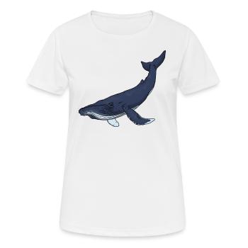 Couleur baleine bleue - T-shirt respirant Femme - blanc - Devant - AI Model Female 172 dark (172cm)