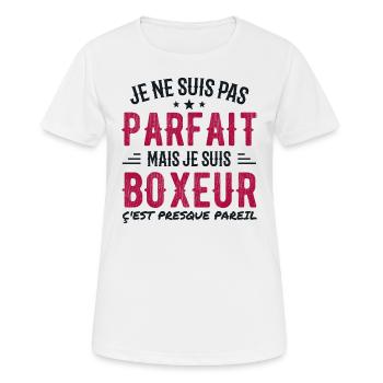 Not perfect but boxer - Women's Breathable T-Shirt - white - Front - AI Model Female 172 dark (172cm)