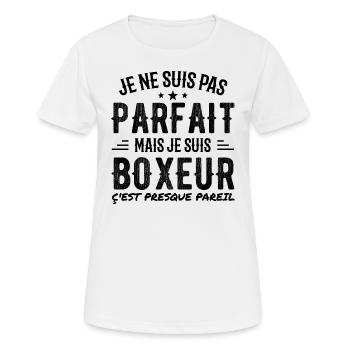 Not perfect but boxer - Women's Breathable T-Shirt - white - Front - AI Model Female 172 dark (172cm)