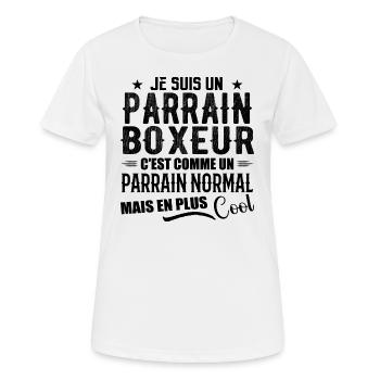 Boxer-Pate als normaler, aber coolerer Pate - Frauen T-Shirt atmungsaktiv - Weiß - Vorne - AI Model Female 172 dark (172cm)