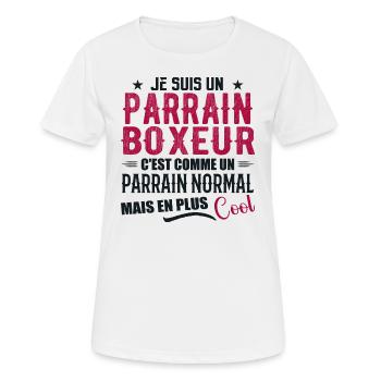 Boxer-Pate als normaler, aber coolerer Pate - Frauen T-Shirt atmungsaktiv - Weiß - Vorne - AI Model Female 172 dark (172cm)