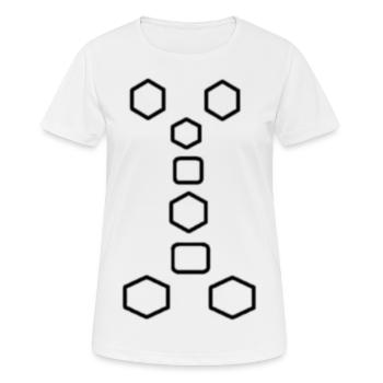Gebilde - Frauen T-Shirt atmungsaktiv - Weiß - Vorne - AI Model Female 172 dark (172cm)