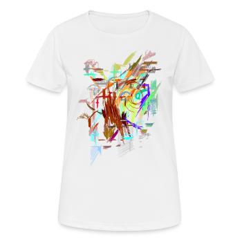 Abstrakt - Frauen T-Shirt atmungsaktiv - Weiß - Vorne - AI Model Female 172 dark (172cm)
