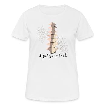 Ich habe deinen Rücken - Osteopathie - Frauen T-Shirt atmungsaktiv - Weiß - Vorne - AI Model Female 172 dark (172cm)