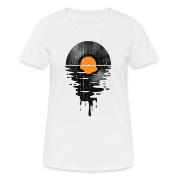 Cool Music Vinyl Rekord Retro Vintage Orange - Frauen T-Shirt atmungsaktiv - Weiß - Vorne - AI Model Female 172 dark (172cm)