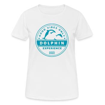Dolphin Experience - Good Vibes Only - Frauen T-Shirt atmungsaktiv - Weiß - Vorne - AI Model Female 172 dark (172cm)