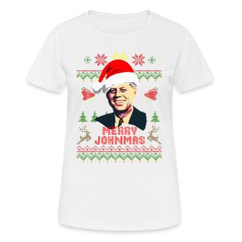 Joyeux Johnmas John F Kennedy Noël - T-shirt respirant Femme - blanc - Devant - AI Model Female 172 dark (172cm)