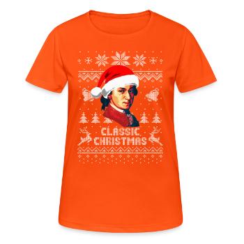 Mozart Klassische Weihnachten - Frauen T-Shirt atmungsaktiv - Neonorange - Vorne - AI Model Female 172 dark (172cm)