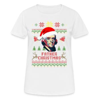 Thomas Jefferson Père Noël - T-shirt respirant Femme - blanc - Devant - AI Model Female 172 dark (172cm)
