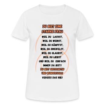 Unbeugsame Geist - Frauen T-Shirt atmungsaktiv - Weiß - Vorne - AI Model Female 172 dark (172cm)