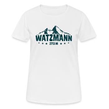 Watzmann 2713m Alpen Bayern Berchtesgaden - Frauen T-Shirt atmungsaktiv - Weiß - Vorne - AI Model Female 172 dark (172cm)