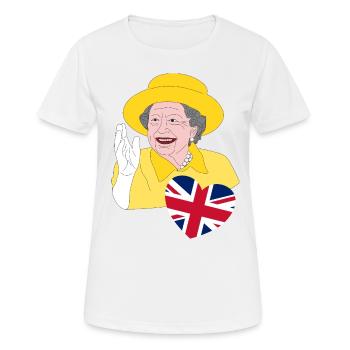 La reine britannique Elizabeth II avec Union Jack - T-shirt respirant Femme - blanc - Devant - AI Model Female 172 dark (172cm)