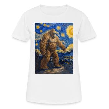 bigfoot, big foot, van gogh, sternenacht - Frauen T-Shirt atmungsaktiv - Weiß - Vorne - AI Model Female 172 dark (172cm)