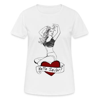 Sailor Pin up - Women's Breathable T-Shirt - white - Front - AI Model Female 172 dark (172cm)