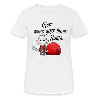 Jason got some presents from Santa - Frauen T-Shirt atmungsaktiv - Weiß - Vorne - AI Model Female 172 dark (172cm)