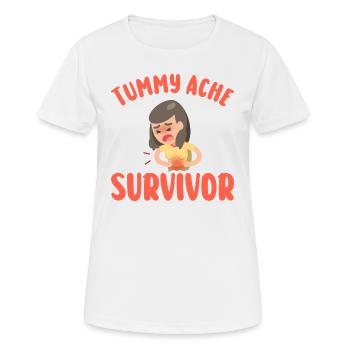 Überlebender der Magenschmerzen - Frauen T-Shirt atmungsaktiv - Weiß - Vorne - AI Model Female 172 dark (172cm)