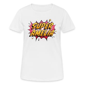 Super Amelia - Frauen T-Shirt atmungsaktiv - Weiß - Vorne - AI Model Female 172 dark (172cm)