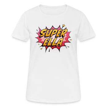 Super Ella - Frauen T-Shirt atmungsaktiv - Weiß - Vorne - AI Model Female 172 dark (172cm)