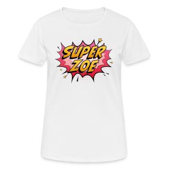Super Zoé - T-shirt respirant Femme - blanc - Devant - AI Model Female 172 dark (172cm)