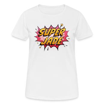 Super-Jade - Frauen T-Shirt atmungsaktiv - Weiß - Vorne - AI Model Female 172 dark (172cm)
