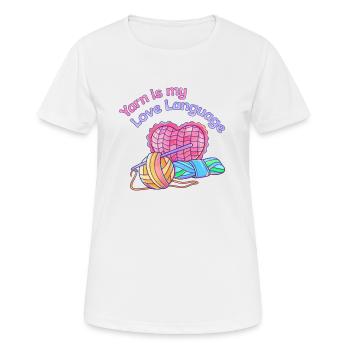Crocheting and Knitting Hobby Cute Crochet Hook - Women's Breathable T-Shirt - white - Front - AI Model Female 172 dark (172cm)