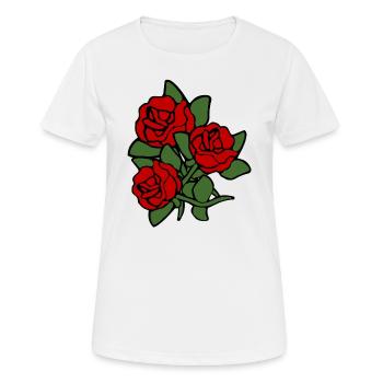 Rose - Roses -Red Roses - Women's Breathable T-Shirt - white - Front - AI Model Female 172 dark (172cm)